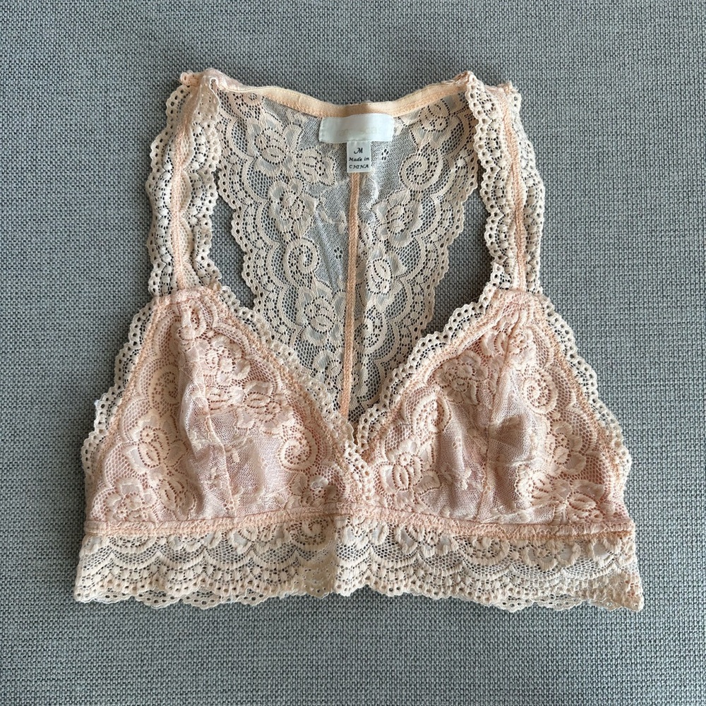 Francesca’s Peach Lace Bralette